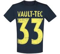 Fallout Vault-Tec 33 Männer T-Shirt blau XXL 100% Baumwolle Fan-Merch, Gaming