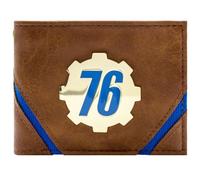 Fallout Vault-Tec 76 Abzeichen aus vergoldetem Metall mit COG Bi-Fold Geldbörse für ID & Kartenhalter, Braun, Einheitsgröße, Einheitsgröße, Braun, Taille Unique, Einzigartig