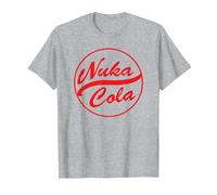 Fallout Video Game Red Text Nuka Cola Circle Logo T-Shirt, Herren, Grau Meliert, 4XL