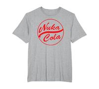 Fallout Video Game Red Text Nuka Cola Circle Logo T-Shirt, Herren Große Größen, Grau Meliert, 2X Tall