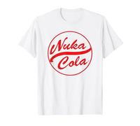 Fallout Video Game Red Text Nuka Cola Circle Logo T-Shirt, Herren, Weiß, XL
