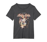 Fallout Video Game Retro Nuka Cola Ad T-Shirt, Damen Große Größen, Anthrazit Meliert, 4X