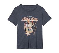 Fallout Video Game Retro Nuka Cola Ad T-Shirt, Damen Große Größen, Blau Meliert, 3X