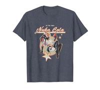 Fallout Video Game Retro Nuka Cola Ad T-Shirt, Herren, Blau Meliert, 5XL