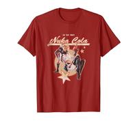 Fallout Video Game Retro Nuka Cola Ad T-Shirt, Herren, Cranberry, L