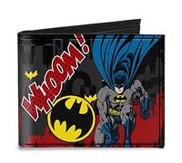 Faltbare Geldbörse aus Segeltuch mit Batman-Motiv, Grau/Schwarz - - 10.1 cm x 8.89 cm