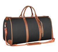 Faltbare Handgepäck-Reisetasche, mehrere Fächer, zum Aufhängen, Koffer, Anzug, PU-Leder, wasserdicht, großes Fassungsvermögen, Kleidersack, braun, One Size