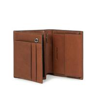 Faltbare Herrengeldbörse mit Münzfach und Dokumentenhalter Black Square braun - Farb-Varianten: Braun