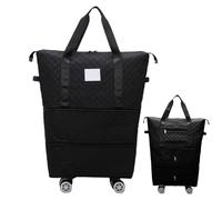 Faltbare Reisetasche, erweiterbar, Reisetasche mit Rollen, Reisetasche mit Rollen, erweiterbares Handgepäck, große Kapazität für Damen, Eltern