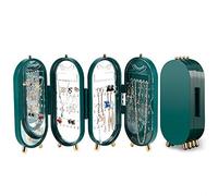 Faltbare Schmuckschatulle mit Spiegel und Halskettenhalter für Damen und Mädchen, kleine Schmuck-Organizer-Box, Ohrringhalter, Ständer, Armband, hängende Organizer, tragbarer Schmuck, Geschenke für