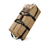 Faltbare Tasche mit Rollen, Unisex, universelle Reisetaschen, wasserdichte Gepäckaufbewahrungstaschen, Reisetasche großer Kapazität FüR Urlaub Sport(Khaki)