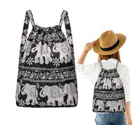 Faltbare Taschen mit Kordelzug: Leichter Rucksack mit großer Kapazität für CINCH Sport | Kompakte Reisetasche mit langlebigen Riemen für Männer und Frauen, Elefant, Consulte la descripción