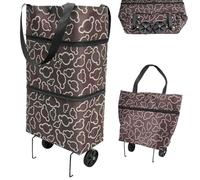 Faltbarer Einkaufstrolley, 2 in 1 Einkaufstasche mit Rollen Faltbar, Leicht Faltbarer Einkaufstasche für Einkaufswagen, Multifunktionaler Einkaufstrolley Klein Faltbar, Collapsible Shopping Trolley