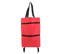 Faltbarer Einkaufstrolley mit Einkaufstasche aus Oxford-Tuch, leichtes Design mit glatten Rädern für einfachen Transport in verschiedenen Anwendungen (Rot)