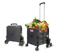 Faltbarer Einkaufswagen - 4-Rad-Trolley mit Griff für einfachen Transport Treppensteigen und vielseitige Aufbewahrungslösungen