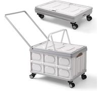 Faltbarer Einkaufswagen Trolley mit Deckel - 4 robuste Räder & ergonomischer Griff für mühelosen Transport ideal für Einkaufen Camping Outdoor Abenteuer & Reisen