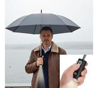 Faltbarer Regenschirm mit LED-Taschenlampe, Ø105 cm, anthrazit: Ein perfekter Allwetter-Begleiter für Dunkelheit & Regenschauer