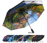 Faltbarer Regenschirm niedliche Aufdrucke UV-Schutz perfekt für Auto