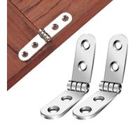 Faltbares Scharnier, 180 Grad Schraubklappenscharniere für Nähmaschine, Schrank, Schreibtisch, Tisch, 2 Stück, 76 x 15 mm, Eisen, Silber