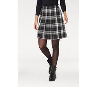 Faltenrock ANISTON CASUAL, Damen, Gr. 34, schwarz-weiß (schwarz, weiß, kariert), Web, Obermaterial: 63% Polyester, 34% Viskose, 3% Elasthan. Futter: 100% Polyester, kariert, A-Linie kniefrei, Röcke Fa
