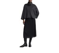 Faltenrock COMMA, Damen, Gr. 38, schwarz, Web, Obermaterial: 100% Polyester. Futter: 100% Viskose, unifarben, bequem 3/4-Länge, Röcke, Sommerrock mit elastichem Bund (57553103-38) schwarz
