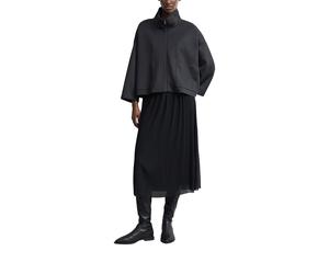 Faltenrock COMMA, Damen, Gr. 40, schwarz, Web, Obermaterial: 100% Polyester. Futter: 100% Viskose, unifarben, bequem 3/4-Länge, Röcke, Sommerrock mit elastichem Bund (57553103-40) schwarz