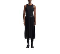 Faltenrock COMMA, Damen, Gr. 46, schwarz, Web, Obermaterial: 100% Polyester. Futter: 100% Viskose, unifarben, bequem 3/4-Länge, Röcke, Sommerrock mit elastichem Bund (57553103-46) schwarz