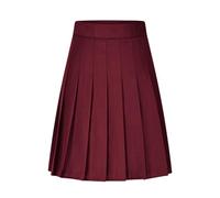 Faltenrock Damen Elegant Einfarbig Midirock Hohe Taille Swing Rock Vintage 1950er Abendrock Knielang Arbeitsrock Plus Size All-Match Collegerock Professioneller Röcke XS-5XL