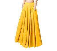 Faltenrock Damen Lang Mit Taschen | Damenrock Lang Maxi Elegant Plissee-Rock Einfache Langer Rock Winter Maxiröcke Vintage Damenrock/Winterrock/Glockenrock A-Linie Rock Bodenlanger Freizeitrock