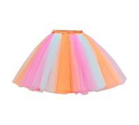 Faltenrock Damen,Tüllrock Damen Elastische Karneval Tanzkleid Erwachsene Schwarz Mesh Rock Faltenrock Abschlussball Netzstoff Unterrock Elegant Party Midirock Ballettrock Hellgelb One Size