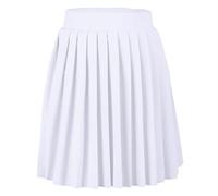 Faltenrock für Mädchen Kinder mit integrierten Shorts, Minirock Skorts mitmit 2 Seitentaschen, Mädchen Schuluniform-Skort Schwarze skaterrock (DE/NL/SE/PL, Alter, 7 Jahre, 10 Jahre, Regular, Weiß)