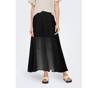 Faltenrock ONLY "ONLASTA - Knöchellanger Rock mit elastischem Bund", Damen, Gr. L (40), schwarz, Jersey, Obermaterial: 100% Polyester, unifarben, regular fit knöchellang, Röcke, regular fit, Jersey, P