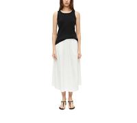 Faltenrock S.OLIVER, Damen, Gr. 36, weiß, Web, Obermaterial: 60% Baumwolle, 40% Lyocell, unifarben, normal lang, Röcke, Sommerrock mit elastischem Bund (61310053-36) weiß