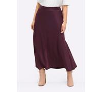 Faltenrock SHEEGO, Damen, Gr. 46, lila (burgund), 74% Viskose, 26% Polyester, unifarben, lang, Röcke (16102046-46) burgund