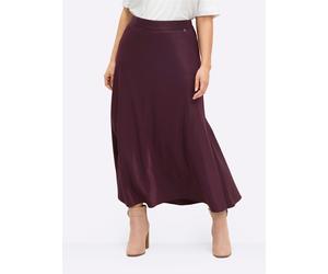 Faltenrock SHEEGO, Damen, Gr. 48, lila (burgund), 74% Viskose, 26% Polyester, unifarben, lang, Röcke (16102046-48) burgund