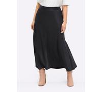 Faltenrock SHEEGO, Damen, Gr. 50, schwarz, 74% Viskose, 26% Polyester, unifarben, lang, Röcke (90777703-50) schwarz