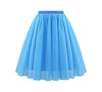 Faltenrock Tüllrock Asymmetrisch Röcke Damen Pfau Kostüm, Tüllrock Kurzer Skater Röcke Midirock Sommerrock, Schwarz Blau Grün Rock Tüll Unterrock Faschingskostüme Karneval Party Cosplay