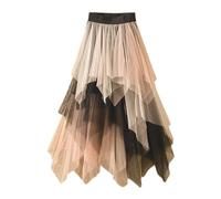 Faltenrock Tüllrock, Asymmetrisch Röcke Damen, Pfau Kostüm, Tüllrock Kurzer Skater Röcke, Midirock Sommerrock, Schwarz Blau Grün Rock Tüll Unterrock, Faschingskostüme, Karneval Halloween Party (M)