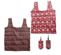 Falttasche Beutel Shopper Leo Mini Maxi Shoppers Einkaufswagentasche - 44x62cm groß, wasserabweisender Polyester Einkaufsbeutel, 15kg Tragkraft - 2er Set faltbarer Daily Shopper Leo