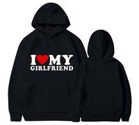 famesale I Love My Girlfriend Hoodie Sweatshirts für Herren mit Kapuze Pullover Casual Winter Sweatshirt Langarm Kapuzenpullover Langarmshirt Pulli Sweatshirts