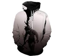 famesale Unisex Anime Black Clover Lässige Langarm Kapuzenpullover Asta Reißverschluss-Sweatshirts