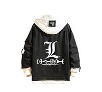 famesale Unisex Death Note Hoodie Jacke Cosplay L·Lawliet Yagami Light Jeansjacke Anime Casual Sweatshirt Kostüm