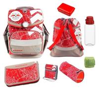 Familando Fußball Schulranzen Set für Jungen 1. Klasse · School Mood Timeless Air+ Fußball-Verein Sonder-Edition · Schultasche im Set mit Federmappe, Turnbeutel und Patch (Leipzig 9-teilig)