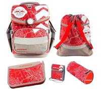 Familando Fußball Schulranzen Set für Jungen 1. Klasse · School Mood Timeless Air+ Fußball-Verein Sonder-Edition · Schultasche im Set mit Federmappe, Turnbeutel und Patch (Leipzig 6-teilig)