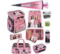 Familando Mädchen Schulranzen 1. Klasse · Scooli Easy FIT · ergonomischer Tornister · Schulranzen-Set für Mädchen (10-teilig mit Schultüte, Barbie Rosa/Pink)