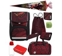 Familando - McNeill Basic Schulranzen Set - 10-teilig mit Schultüte - Drachen - Ergonomisch & Verstellbarer Brustgurt - 960g leicht mit 21L Volumen & Reflektoren - Für Grundschule ab 1. Klasse