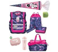 Familando - McNeill Ergo Complete Schulranzen Set - 10-teilig mit Schultüte - Pearl mit Herz Schloss - Ergonomisch & 3-Fach verstellbar - 1150g leicht mit 20L Volumen & Reflektoren - ab 1. Klasse