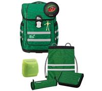 Familando - McNeill Ergo Complete Schulranzen Set - 6-teilig - Dinosaurier - Ergonomisch & 3-Fach verstellbar - 1150g leicht mit 20L Volumen - aus recyceltem Ocean Plastic