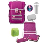 Familando - McNeill ERGO COMPLETE Schulranzen Set - 8-teilig mit Lunch-Set - Meerjungfrau - Ergonomisch & 3-fach verstellbar - 1150g leicht mit 20L Volumen & Reflektoren - aus recyceltem Ocean Plastic
