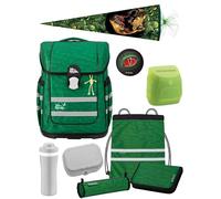 Familando - McNeill ERGO COMPLETE Schulranzen Set - 9-teilig mit Schultüte - Dinosaurier - Ergonomisch & 3-fach verstellbar - 1150g leicht mit 20L Volumen - aus recyceltem Ocean Plastic